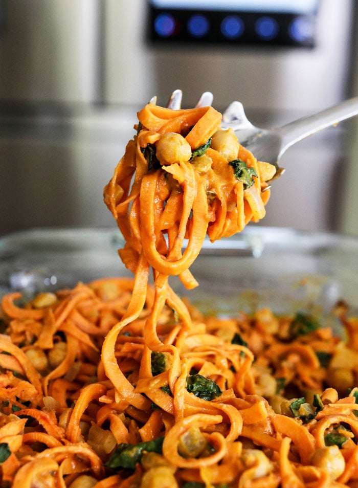 Creamy Vegan Sweet Potato Pumpkin Noodle Dish: Hidden Veggies & GF